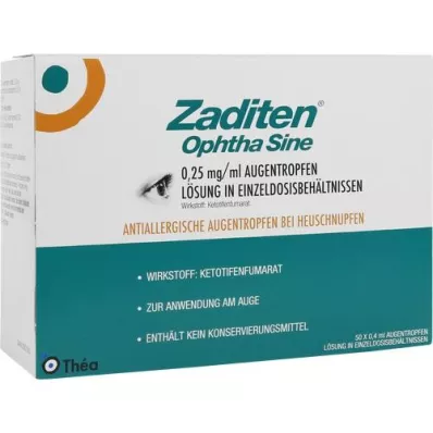 ZADITEN ophtha sine 0,25 mg/ml øjendråber enkeltdosis, 50 stk