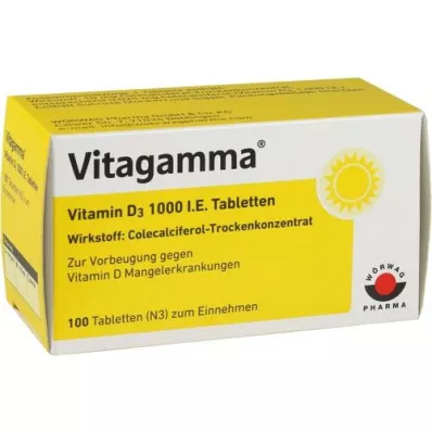 VITAGAMMA Vitamin D3 1.000 IE tabletter, 100 stk