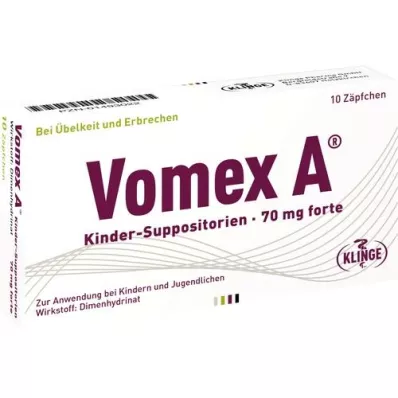 VOMEX A Børnestikpiller 70 mg forte, 10 stk