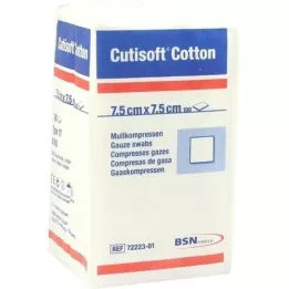 CUTISOFT Bomuld kompr.7,5x7,5 cm ikke-steril, 100 stk