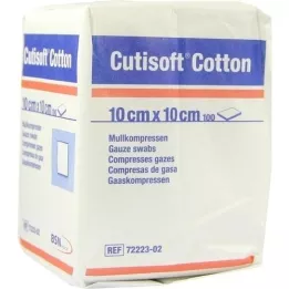 CUTISOFT Bomuld kompr. 10x10 cm usteril, 100 stk