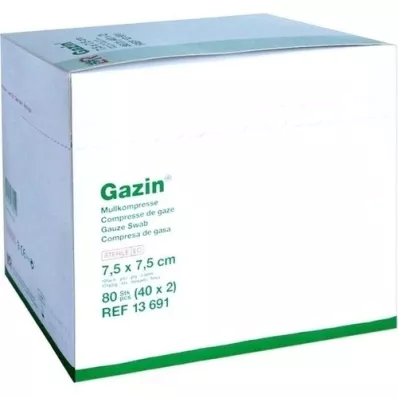 GAZIN Gaze komp. 7,5x7,5 cm steril 12-fold, 40x2 stk