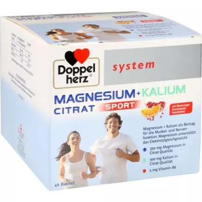 DOPPELHERZ Magnesium + kaliumcitratsystem granulat, 40 stk