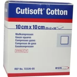 CUTISOFT Bomuld kompr. 10x10 cm steril, 25X2 stk