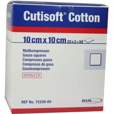 CUTISOFT Bomuld kompr. 10x10 cm steril, 25X2 stk