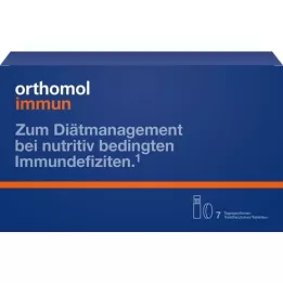 ORTHOMOL Kombinationspakke til immun drikkeflaske/tablet.