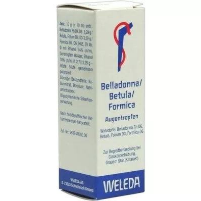 BELLADONNA/BETULA/FORMICA Øjendråber, 10 ml