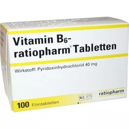 VITAMIN B6-RATIOPHARM 40 mg filmovertrukne tabletter, 100 stk
