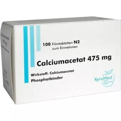 CALCIUMACETAT 475 mg filmovertrukne tabletter, 100 stk