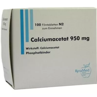 CALCIUMACETAT 950 mg filmovertrukne tabletter, 100 stk