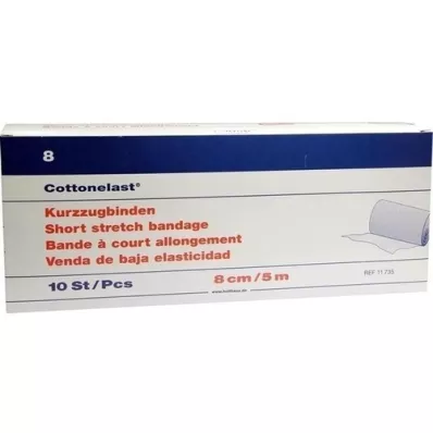 KURZZUGBINDE Bomuldslast 8 cmx5 m, 10 stk