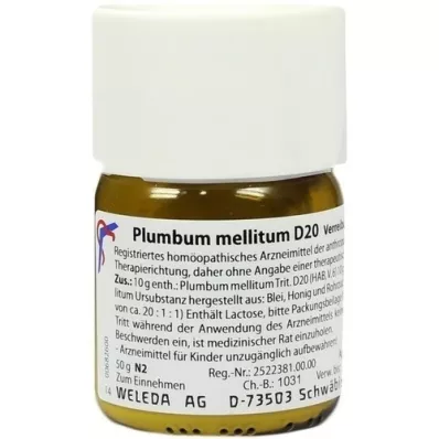 PLUMBUM MELLITUM D 20 Triturering, 50 g PLUMBUM MELLITUM D 20 Triturering, 50 g
