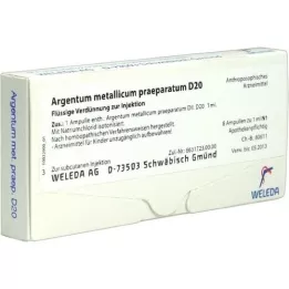 ARGENTUM METALLICUM praeparatum D 20 ampuller, 8 stk