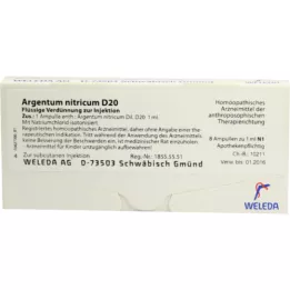 ARGENTUM NITRICUM D 20 ampuller, 8X1 ml