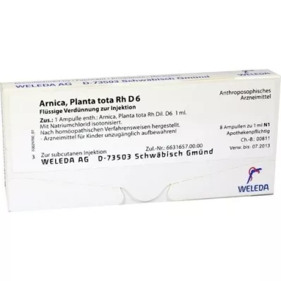 ARNICA PLANTA tota Rh D 6 ampuller, 8X1 ml ARNICA PLANTA tota Rh D 6 ampuller, 8X1 ml