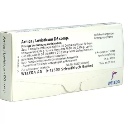 ARNICA/LEVISTICUM D 6 komp. ampuller, 8x1 ml