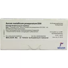 AURUM METALLICUM PRAEPARATUM D 30 ampuller, 8 stk