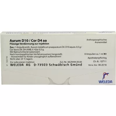 AURUM D 10/Cor D 4 aa ampuller, 8X1 ml