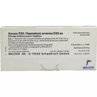AURUM D 30/Equisetum arvense D 20 aa ampuller, 8X1 ml