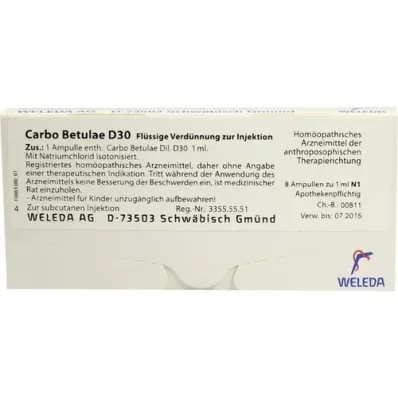 CARBO BETULAE D 30 ampuller, 8X1 ml