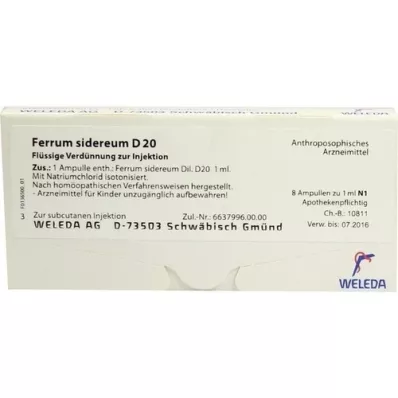 FERRUM SIDEREUM D 20 ampuller, 8X1 ml