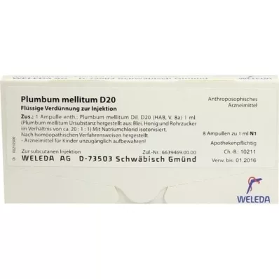 PLUMBUM MELLITUM D 20 ampuller, 8X1 ml