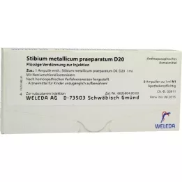 STIBIUM METALLICUM PRAEPARATUM D 20 ampuller, 8X1 ml