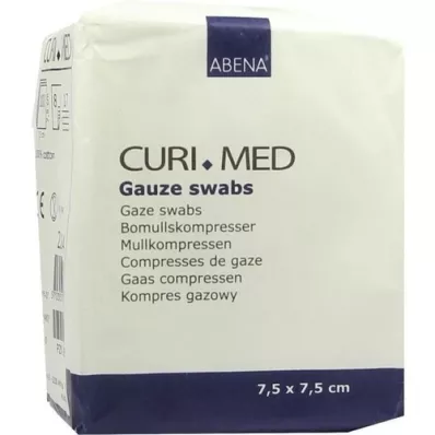 MULLKOMPRESSEN 7,5x7,5 cm ikke-steril 8-lags, 100 stk