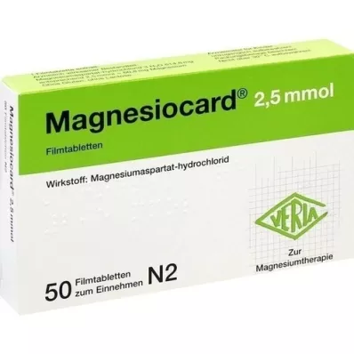 MAGNESIOCARD 2,5 mmol filmovertrukne tabletter, 50 stk