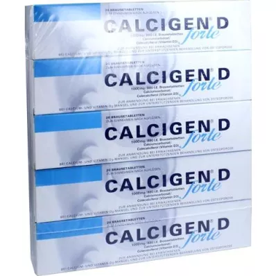 CALCIGEN D forte 1000 mg/880 IE brusetabletter, 100 stk