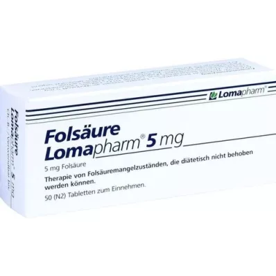 FOLSÄURE LOMAPHARM 5 mg tabletter, 50 stk