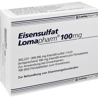 EISENSULFAT Lomapharm 100 mg filmovertrukne tabletter, 100 stk