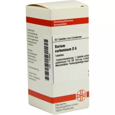 BARIUM CARBONICUM D 6 tabletter, 80 stk BARIUM CARBONICUM D 6 tabletter, 80 stk
