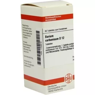 BARIUM CARBONICUM D 12 tabletter, 80 stk
