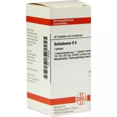 BELLADONNA D 6 tabletter, 80 stk