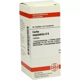 CARBO VEGETABILIS D 6 tabletter, 80 stk