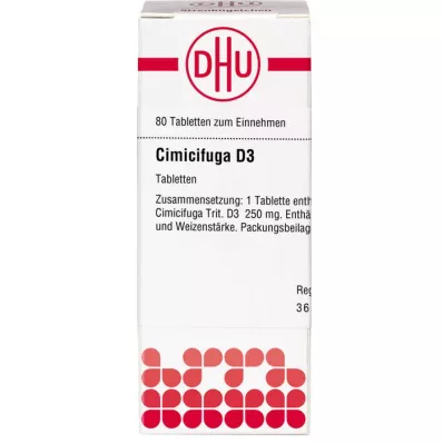 CIMICIFUGA D 3 tabletter, 80 stk