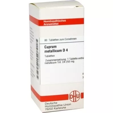 CUPRUM METALLICUM D 4 tabletter, 80 stk
