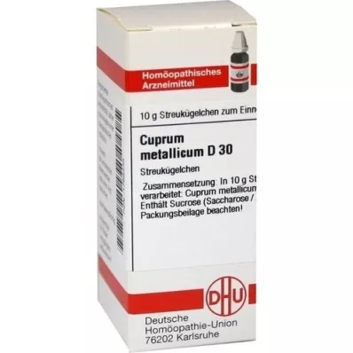 CUPRUM METALLICUM D 30 kugler, 10 g