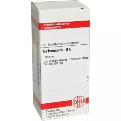 GELSEMIUM D 6 tabletter, 80 stk