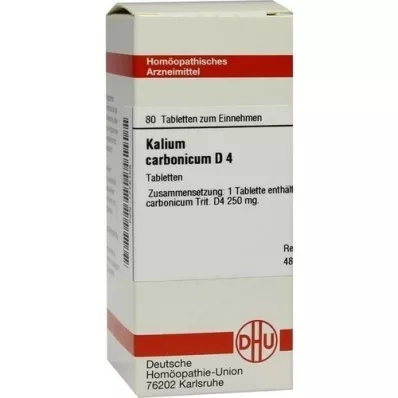 KALIUM CARBONICUM D 4 tabletter, 80 stk