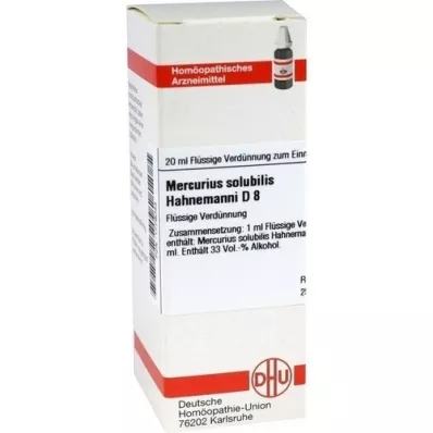 MERCURIUS SOLUBILIS Hahnemanni D 8 Fortynding, 20 ml