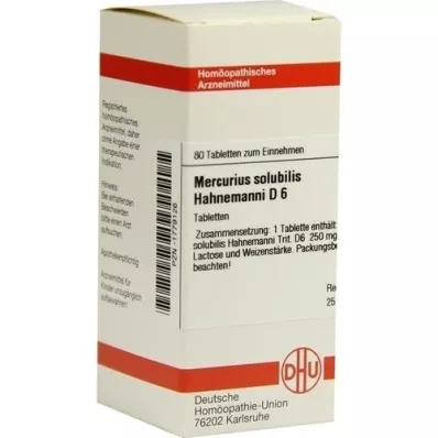 MERCURIUS SOLUBILIS Hahnemanni D 6 tabletter, 80 stk