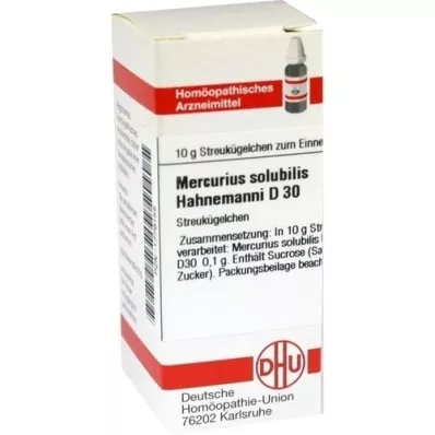 MERCURIUS SOLUBILIS Hahnemanni D 30 kugler, 10 g