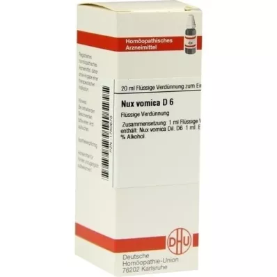 NUX VOMICA D6 Fortynding, 20 ml