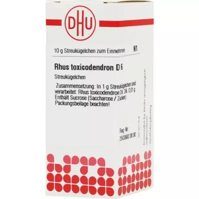 RHUS TOXICODENDRON D 6 kugler, 10 g
