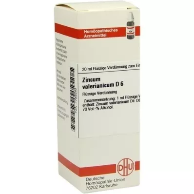 ZINCUM VALERIANICUM D6 Fortynding, 20 ml