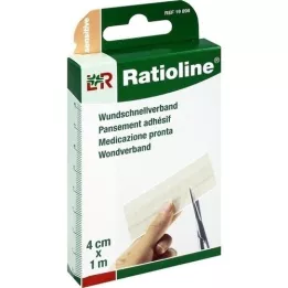RATIOLINE følsom hurtig sårbandage 4 cmx1 m, 1 stk
