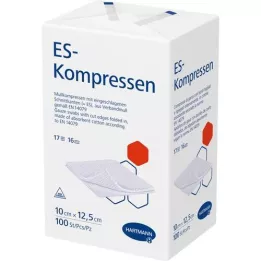 ES-KOMPRESSEN ikke-steril 10x12,5 cm 16-fold, 100 stk