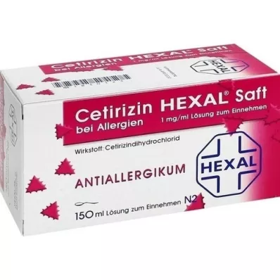 CETIRIZIN HEXAL Juice til allergi, 150 ml